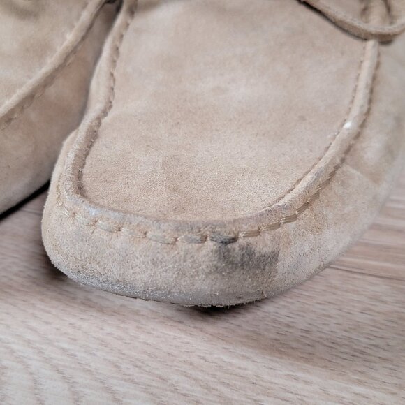 Tods Gommino Driving Loafers Mens Size 10.5 Beige Moccasin Shoes Made In Italy - Picture 4 of 10